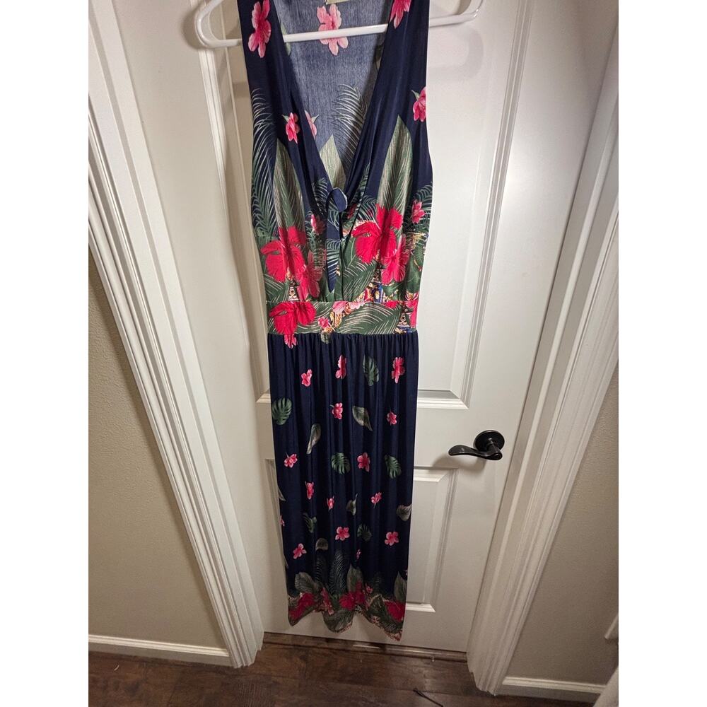 ACE FASHION WOMENS MAXI DRESS COLORFUL FLORAL SLEEVELESS STRETCH SIZE L. Cozy